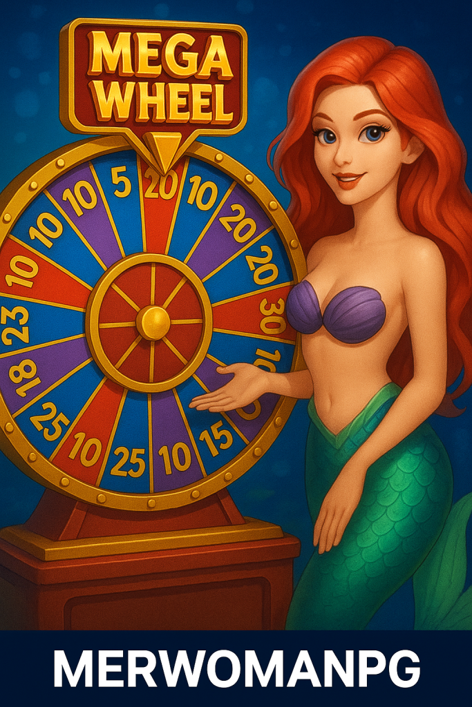 Mega Wheel jogo ao vivo com roda colorida no MERWOMANPG app